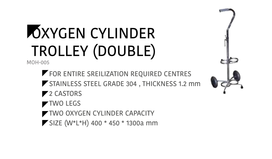 Oxygen Cylinder Trolley (Double) MOH-005