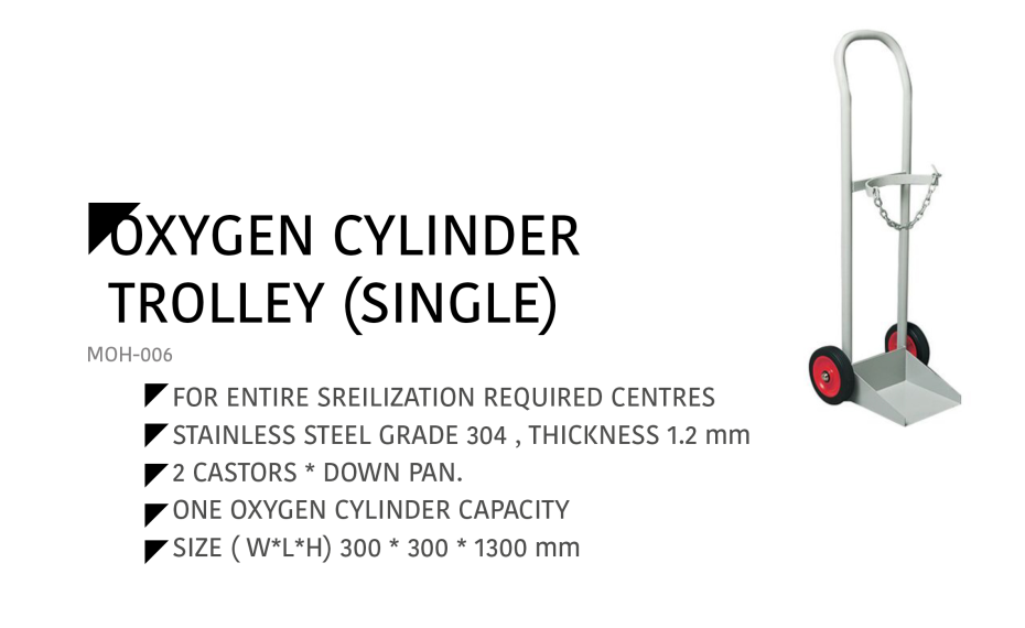Oxygen Cylinder Trolley (Single) MOH-006