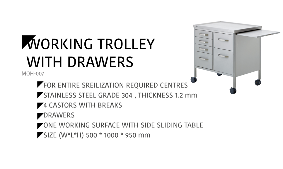 Working Trolley With Drawers MOH-007