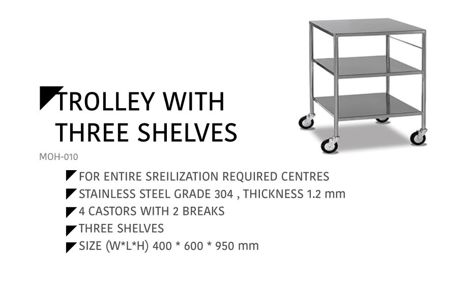 Trolley With Three Shelves MOH-010