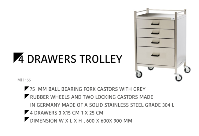 4 Drawers Trolley MH-155