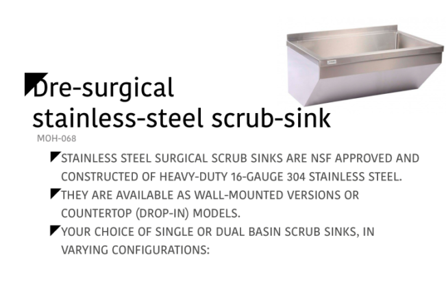 Pre-Surgical Stainless-Steel Scrub-Sink MOH-068