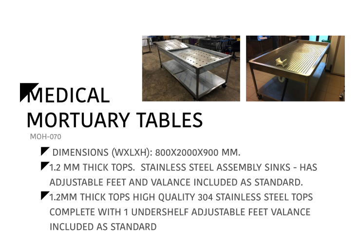 Medical Mortuary Tables MOH-070